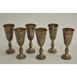 A collection of six Jewish interest goblets,each e