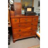 A Mahogany Edwardian chest of drawers fitted with