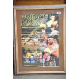 A mounted and framed signed Prince Naseem boxing p