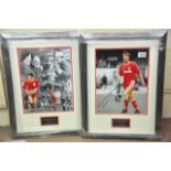 Two framed and glazed signed photos of Liverpool p