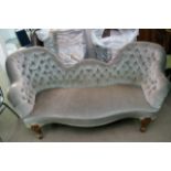 A Victorian button back shaped settee, approx 192c