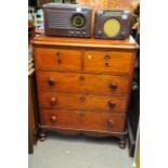 A Victorian Mahogany chest of drawers fitted with