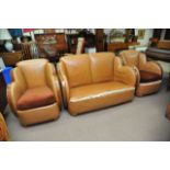 Art Deco cloud style three piece suite comprising