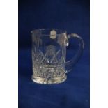 A boxed Stuart crystal mug with etched inscription