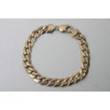 A 9ct gold slab sided open link bracelet. Weight 3