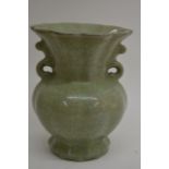 A Chinese Hu celadon crackle glaze vase