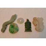 A collection of oriental pieces including carved j