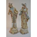 A pair of porcelain continental figures in the 19t