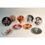 Nine Delphi Marilyn Monroe collectable plates.