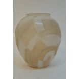 A two tone Daum vase of ovoid form with Art Deco g