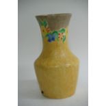 A Clarice Cliff yellow ground 'BIzzare' vase, the