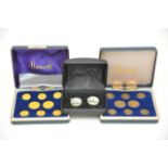 Two cased sets of Harrods cufflinks including gol