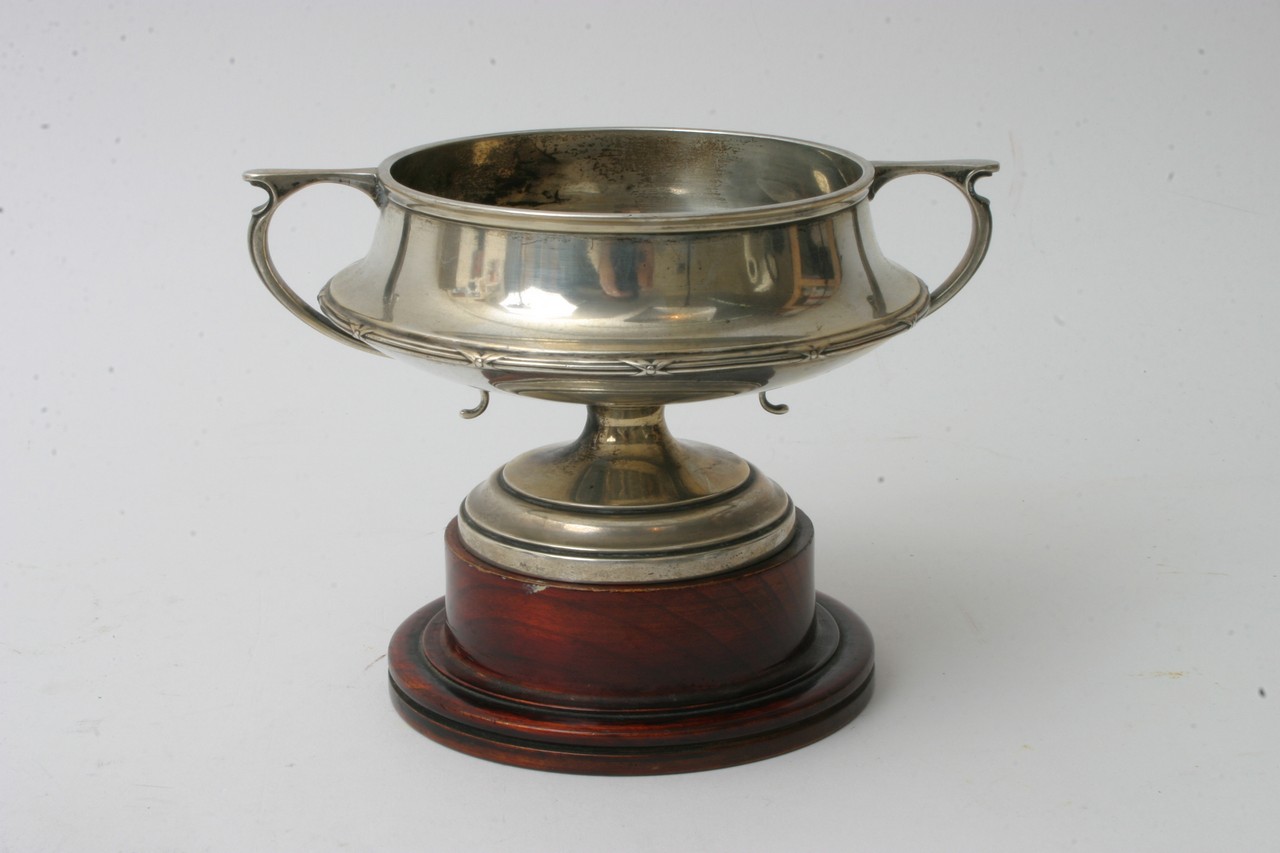 An Elkington silver trophy cup on wooden stand, ap - Image 2 of 3