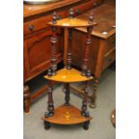 An inlaid three tier corner stand, approx 98cm.