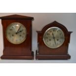 Two wooden mantle clocks