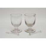 Two 19th century large glass rummers with sugar cr