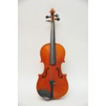 A cased violin, no label.