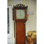 A 30 hour long case oak cased clock by Luke Smyth