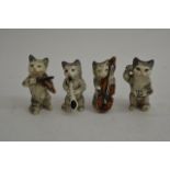 A Beswick style four piece cat band, each piece ap