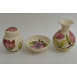 Three boxed examples of Moorcroft 'Magnolia' patte