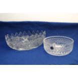 A boxed Stuart crystal bowl and a crystal oval sha