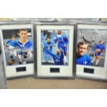 Three framed and glazed signed photos of Chelsea p