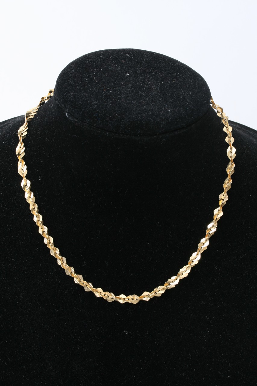 Asilver gilt 925 gold tone twist link necklace - Image 2 of 4