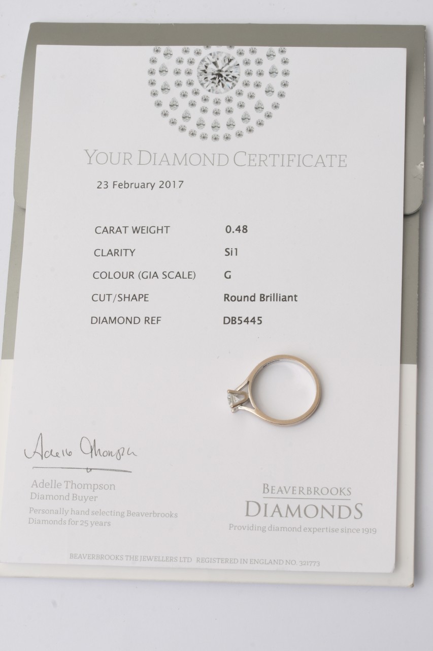 An 18ct brilliant cut diamond ring, 048ct, approx - Image 2 of 8