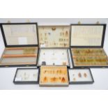 Two boxes containing vintage microscope slides of