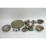 A small collection of silver plated items includin