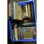 A box of mainly railway related books.