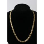 A gold link necklace stamped 18ct (unchecked and u