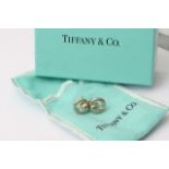 A pair of silver Tiffany&Co. earrings, boxed