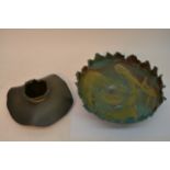 Two contemporary studio pottery bowls with shaped
