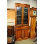 Victorian book case cupboard with glazed doors and
