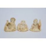 Three late 19th century Japanese Ivory carvings i