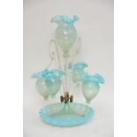 A fine Victorian epergne with frilled glass shades