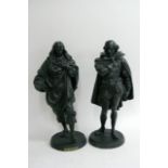 A pair of Spelter figures Shakespeare and Wordswor