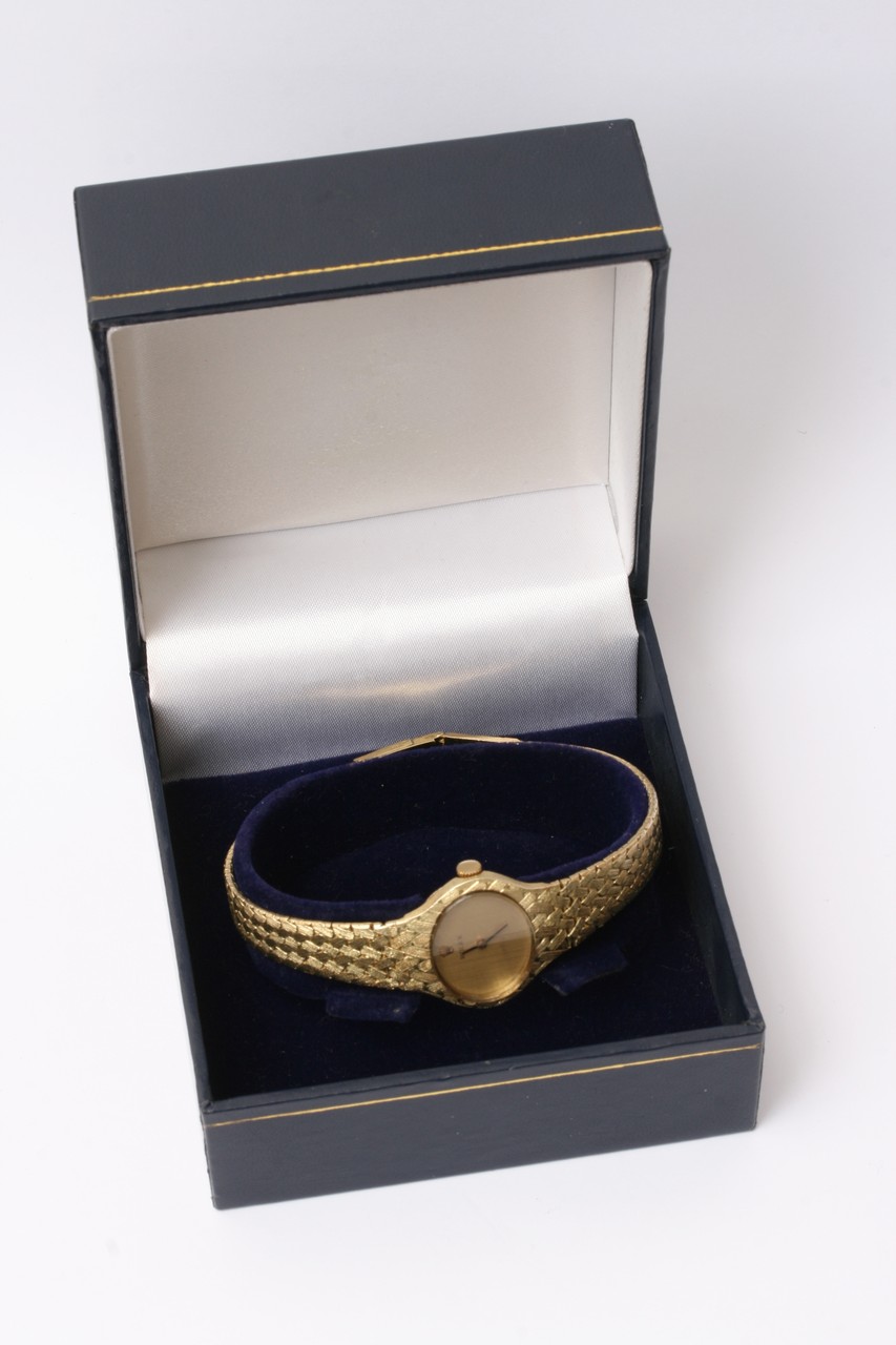 A lady's Rolex watch all 14ct gold with a woven st - Image 2 of 10