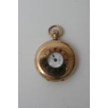 A 9ct gold cased half hunter pocket watch