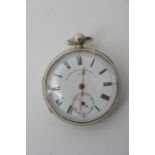 A Silver cased Key wind pocket watch John Myers We