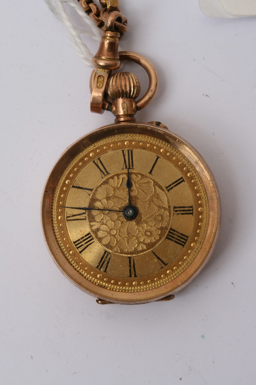 A 14ct gold Watch with 9ct gold chain