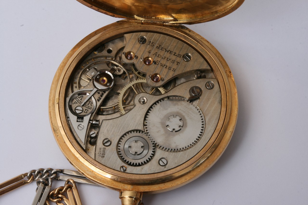 A Movado 18ct gold button wind pocket watch with a - Image 6 of 9