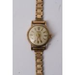 A lady's 9ct gold Rone watch circular dial gold wi
