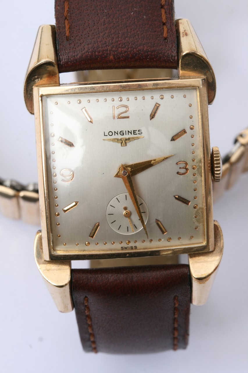 A rare Vintage 1950s Longines watch, with a square - Image 2 of 6