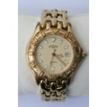 A Gents boxed gold tone Rotary sapphire quartz wat