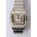 A Cartier Midi Tank stainless steel watch, the dia