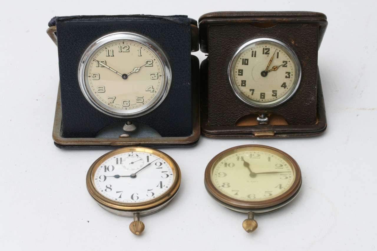 Four vintage traveling clocks with Swiss movements - Image 2 of 2