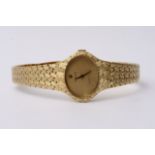 A lady's Rolex watch all 14ct gold with a woven st