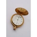 An 18ct gold cased hunter pocket watch by Tiffany